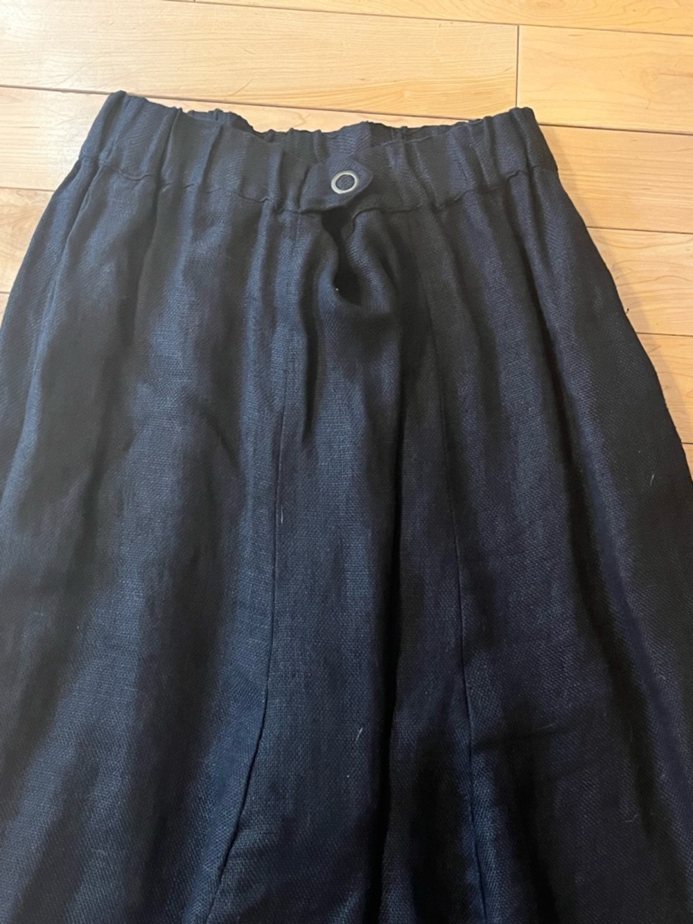 Shack Incorporated Wide Leg Black 100% Linen Pants Adjustable Waist size small - Picture 3 of 9